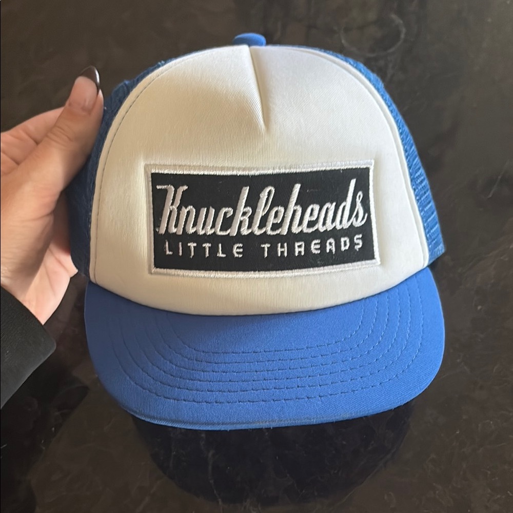 Blue and White baby hat